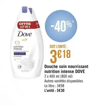 Géant Casino Douche soin nourrissant nutrition intense offre