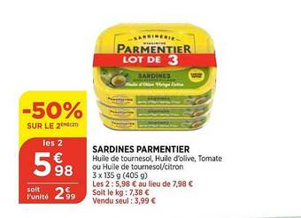 Maximarché Sardines parmentier offre