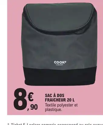 E.Leclerc Sac à Dos Fraîcheur 20L offre