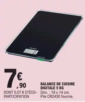 E.Leclerc Balance de cuisine Digitale 5kg offre
