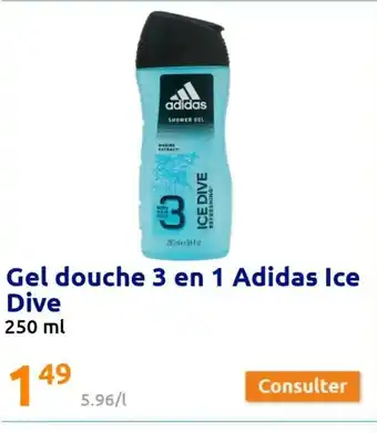 Action Gel Douche 3 En 1 Adidas Ice Dive offre