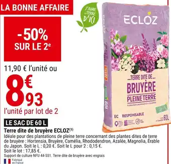 Gamm vert Ecloz terre dite de bruyère offre