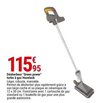 Gamm vert Hozelock désherbeur "green power" turbo à gaz offre