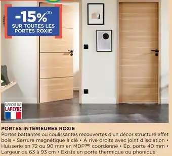 Lapeyre Bon plan sur toutes les portes roxie offre