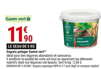 Gamm vert Gamm vert engrais potager offre
