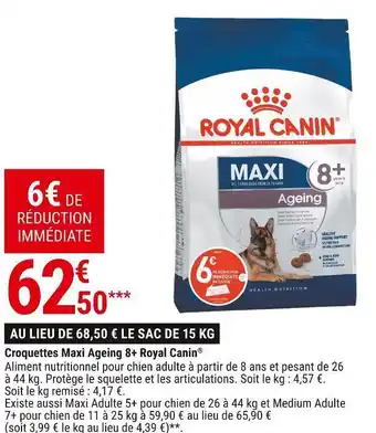 Gamm vert Royal canin croquettes maxi ageing 8+ offre