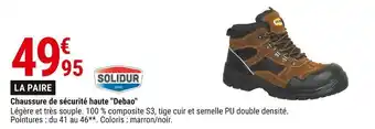 Gamm vert Solidur chaussure de sécurité haute "debao" offre