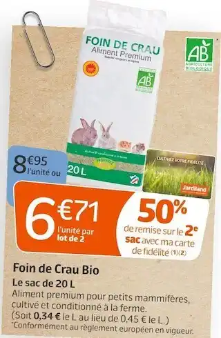 Jardiland Foin de crau bio offre
