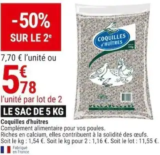 Gamm vert Coquilles d'huîtres offre