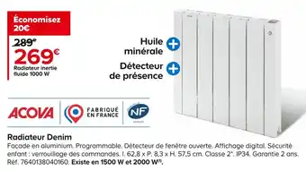 Castorama Acova radiateur denim offre