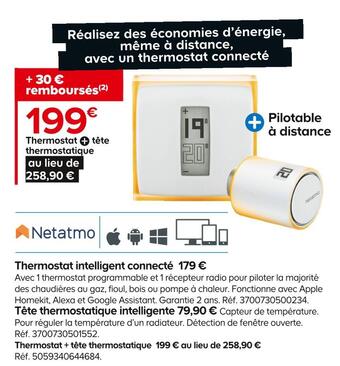 Netatmo thermostat intelligent connecté