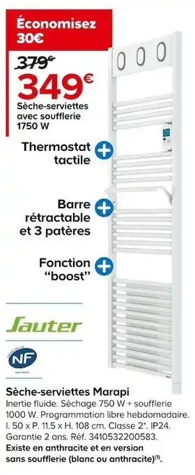 Castorama Sauter sèche-serviettes marapi offre