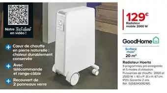Castorama Goodhome radiateur hoerta offre