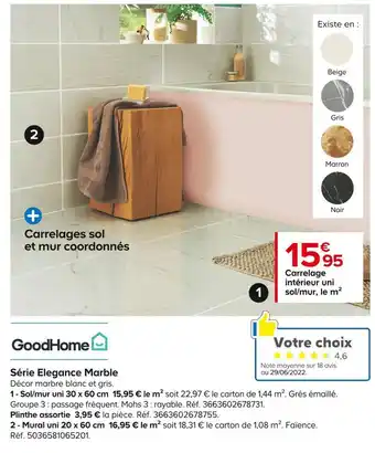 Castorama Goodhome série elegance marble offre