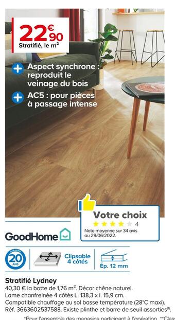 Castorama Goodhome stratifié lydney offre