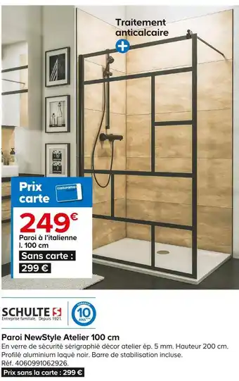Castorama Schulte paroi newstyle atelier 100 cm offre
