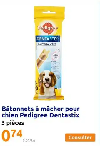 Action Bâtonnets à mâcher pour chien pedigree dentastix offre