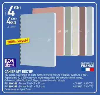 Hyperburo Cahier my rec'up offre