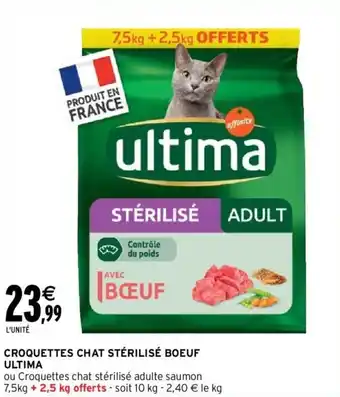 Intermarché Croquettes chat stérilisé boeuf ULTIMA offre
