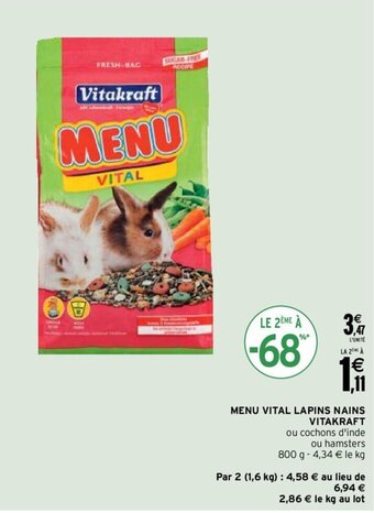 Intermarché Menu vital lapins nains VITAKRAFT offre