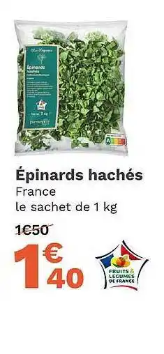 Picard Épinards hachés offre