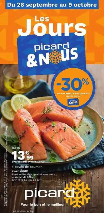 Picard 4 pavés de saumon atlantique offre