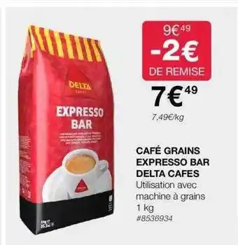 Costco Café grains expresso bar delta cafés offre
