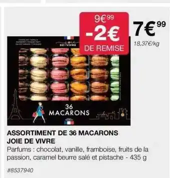 Costco Assortiment de 36 macarons joie de vivre offre