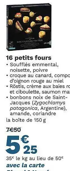 Picard 16 petits fours offre