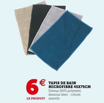 Super U Tapis de bain microfibre 45x75cm offre