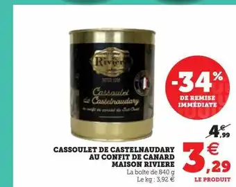 Cassoulet de castelnaudary au confit de canard maison rivière