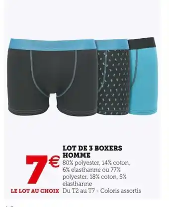 Super U Lot de 3 boxers homme offre