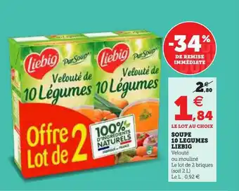 Super U Soupe 10 légumes liebig offre