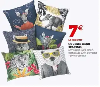 Super U Coussin deco 40x40cm offre