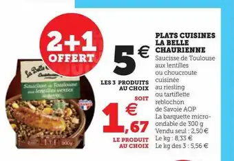U Express Plats cuisinés la belle chaurienne offre