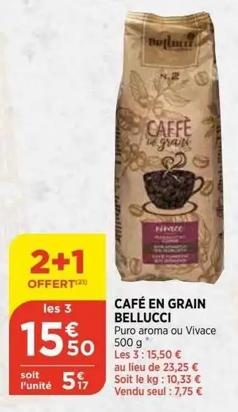 Bi1 Café en grain bellucci offre