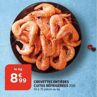 Bi1 Crevettes entières cuites réfrigérées offre