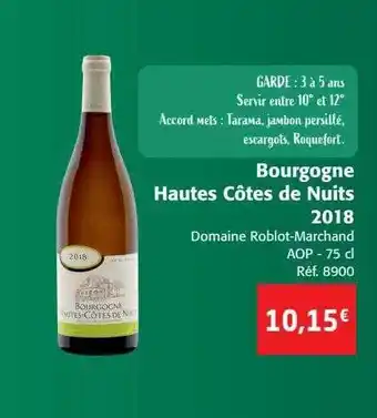 Colruyt Bourgogne hautes côtes de nuits 2018 domaine roblot-marchand aop offre