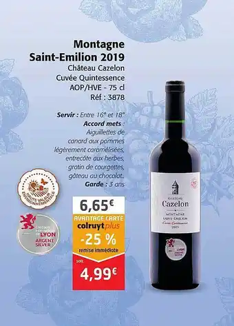 Colruyt Montagne saint-émilion 2019 offre