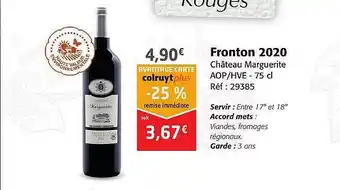 Fronton 2020 château marguerite aop-hve