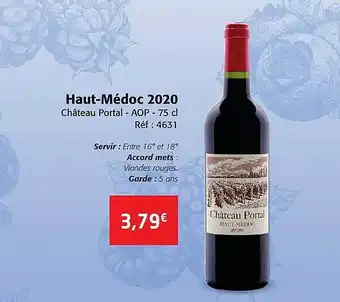 Colruyt Haut-médoc 2020 château portal - aop offre