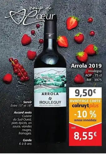 Colruyt Arrola 2019 irouleguy aop offre