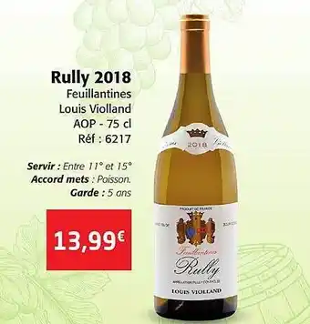 Colruyt Rully 2018 feuillantines louis violland aop offre