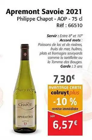 Colruyt Apremont savoie 2021 philippe chapot - aop offre