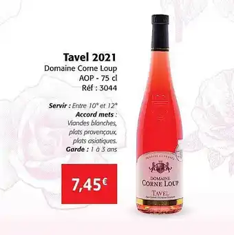 Colruyt Tavel 2021 domaine corne loup aop offre