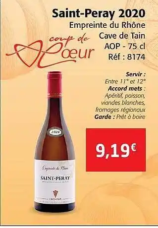 Colruyt Saint-peray 2020 empreite du rhône cave de tain aop offre