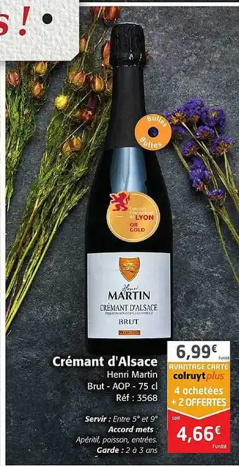 Colruyt Crémant d'alsace henri martin brut - aop offre