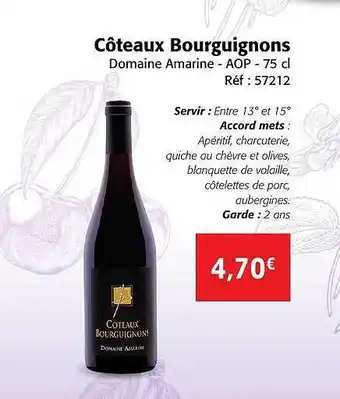 Colruyt Côteaux bourguignons domaine amarine - aop offre