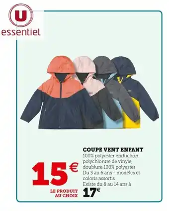 Super U Coupe vent enfant offre