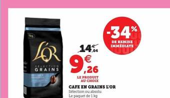 Hyper U Café en grains l'or offre